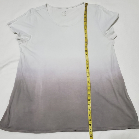 J. Jill Pure Jill Scoopneck Elliptical Tee Ombre Pima Cotton Large - Picture 9 of 9